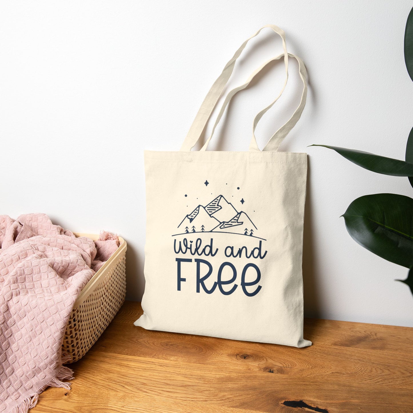 Wild and Free Cotton Canvas Tote Bag - Eco-Friendly Travel Accessory for Adventure Lovers