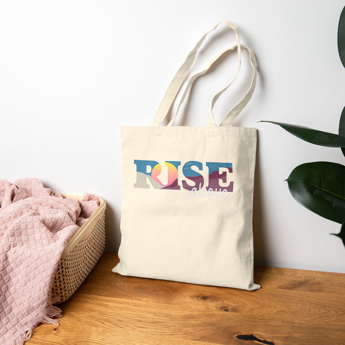 Inspirational Rise Above Cotton Canvas Tote Bag