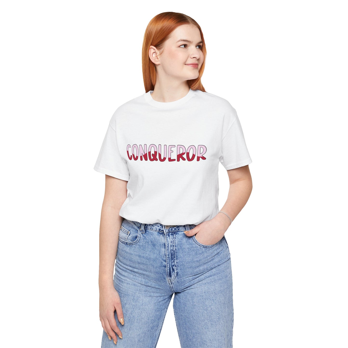 Conqueror Unisex Jersey Tee - Motivational Short Sleeve Shirt