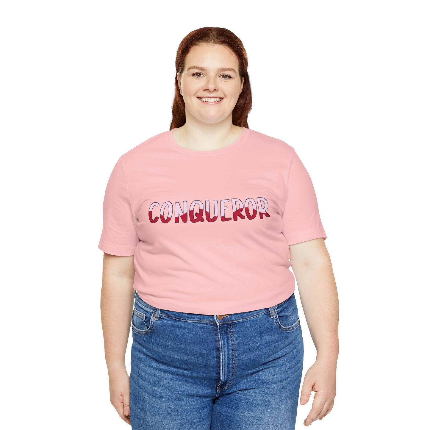Conqueror Unisex Jersey Tee - Motivational Short Sleeve Shirt