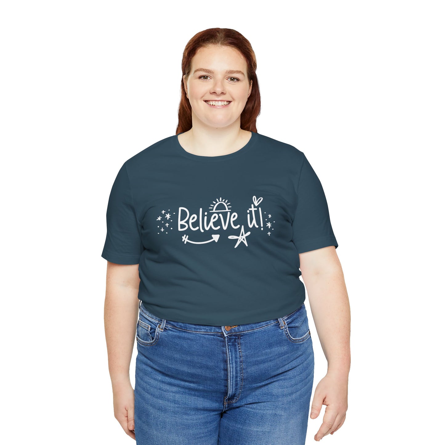 Believe It! Unisex Jersey Tee for Motivation and Positivity