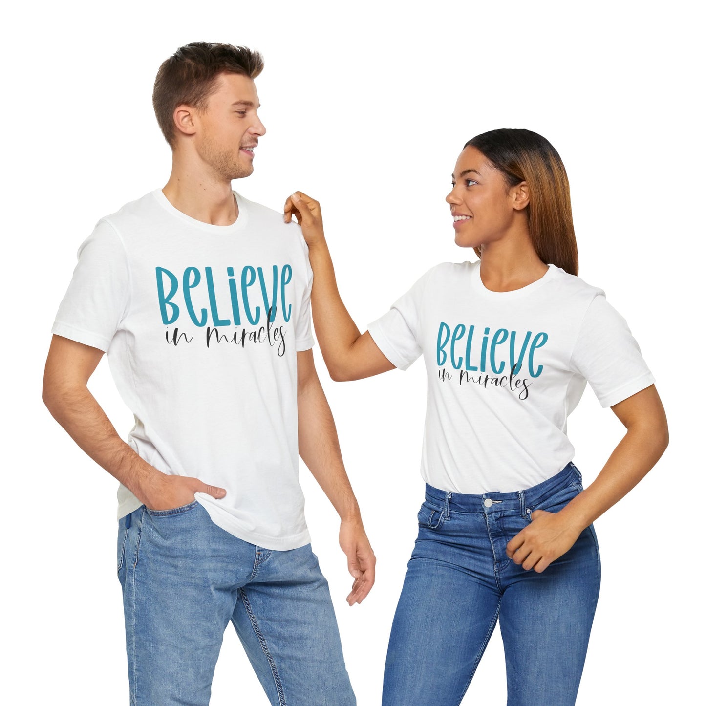 Inspirational Unisex Jersey Tee - Believe in Miracles