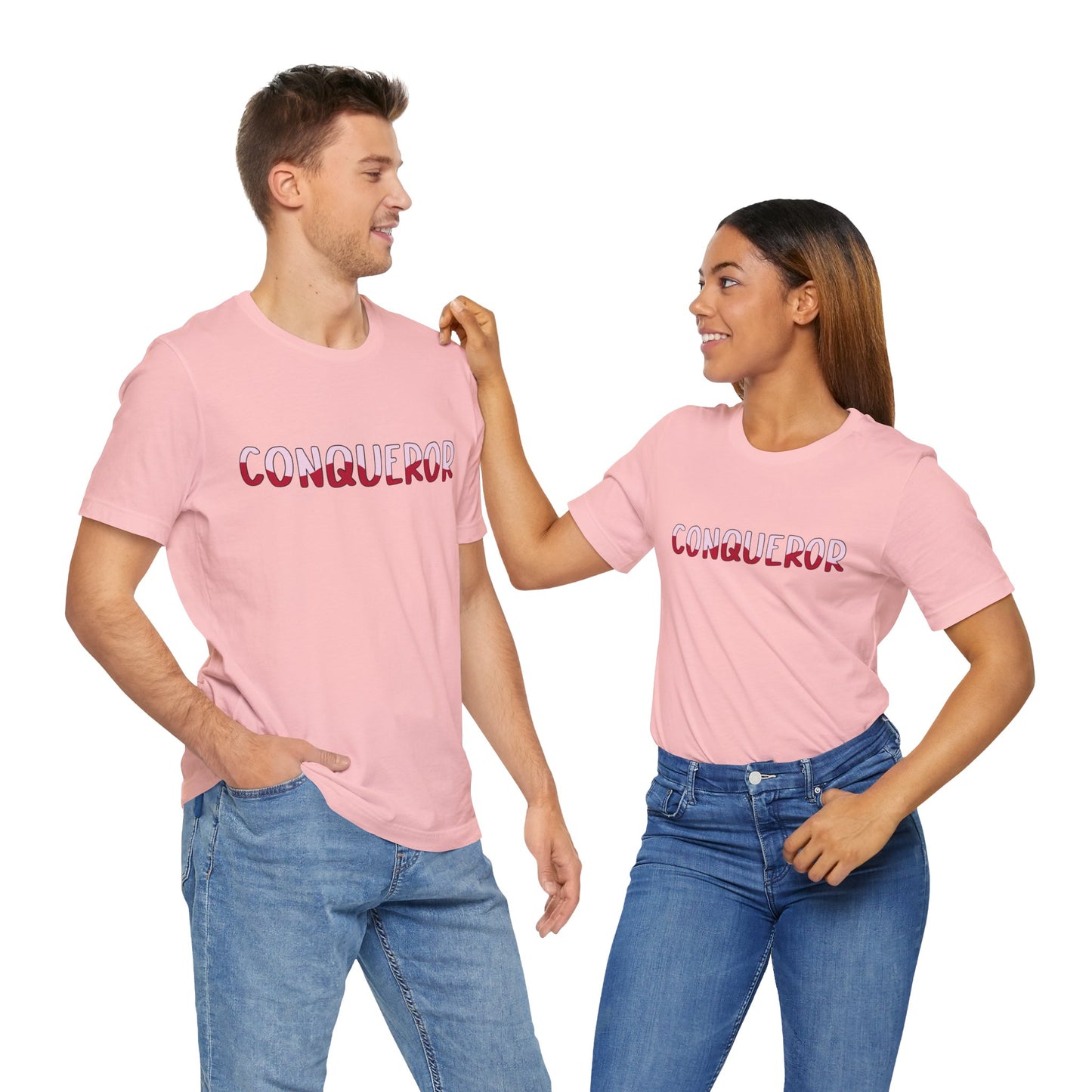 Conqueror Unisex Jersey Tee - Motivational Short Sleeve Shirt