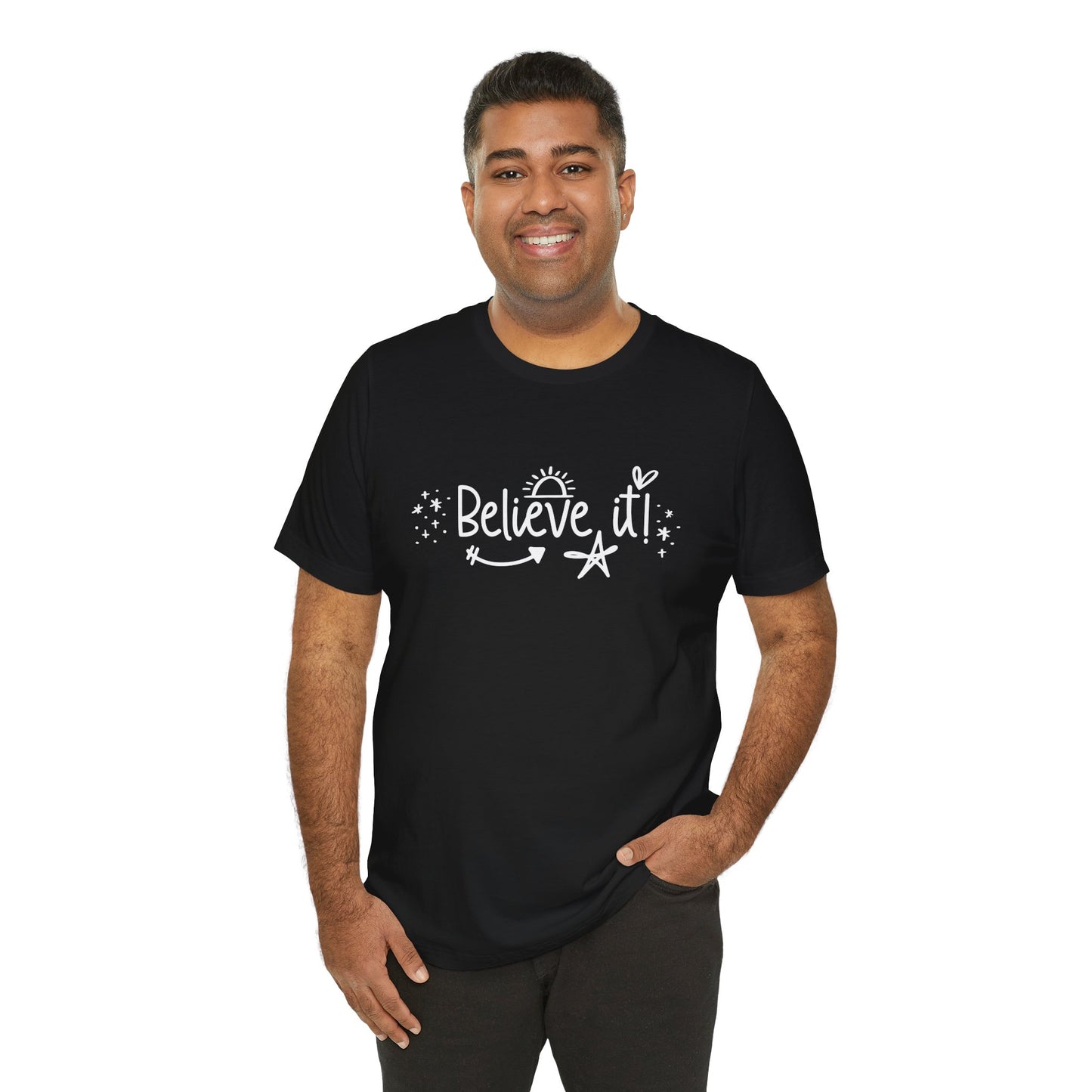 Believe It! Unisex Jersey Tee for Motivation and Positivity