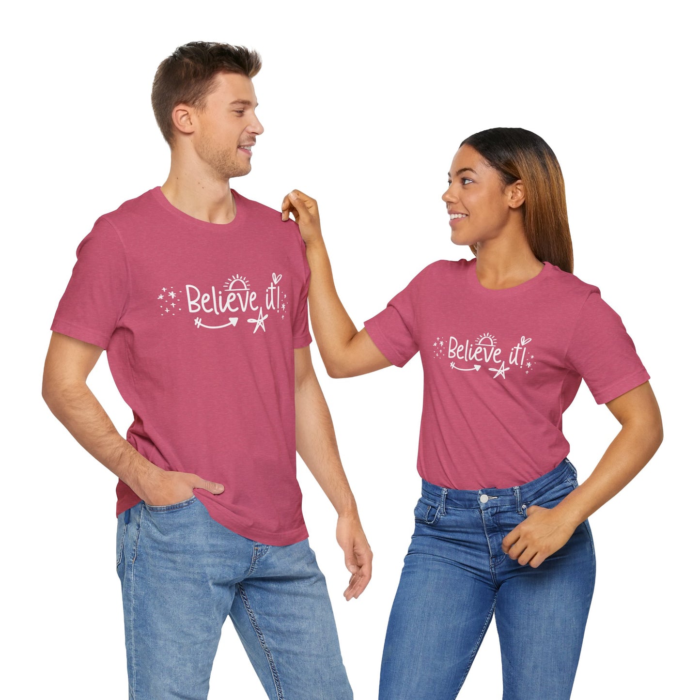 Believe It! Unisex Jersey Tee for Motivation and Positivity