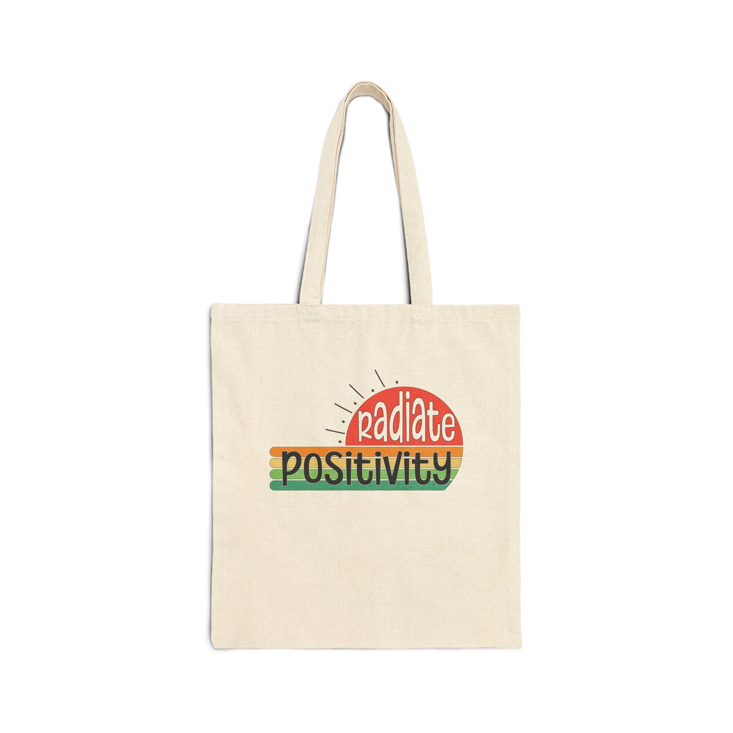 Radiate Positivity Cotton Canvas Tote Bag – Eco-Friendly Shopper for Everyday Use