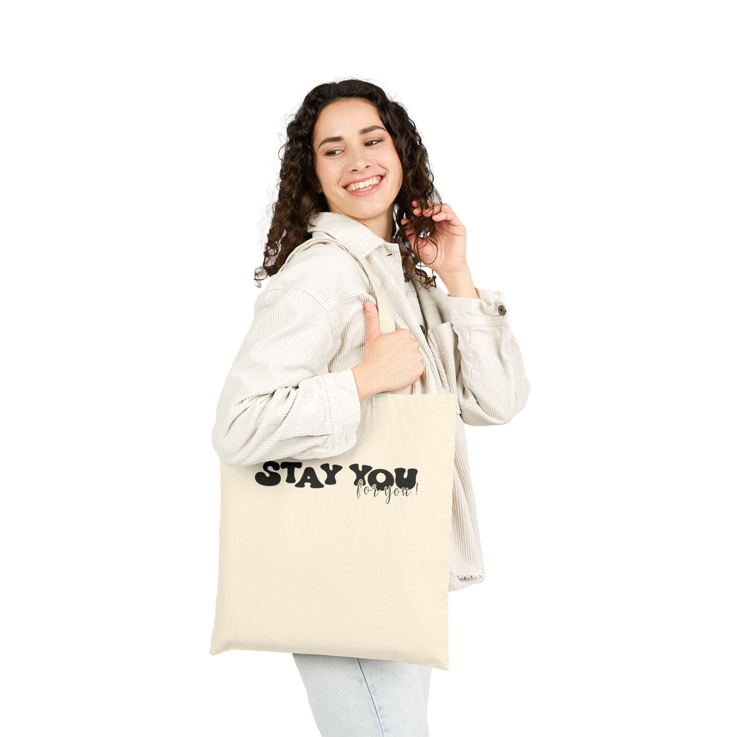 Stay You Cotton Canvas Tote Bag | Eco-Friendly Everyday Carryall
