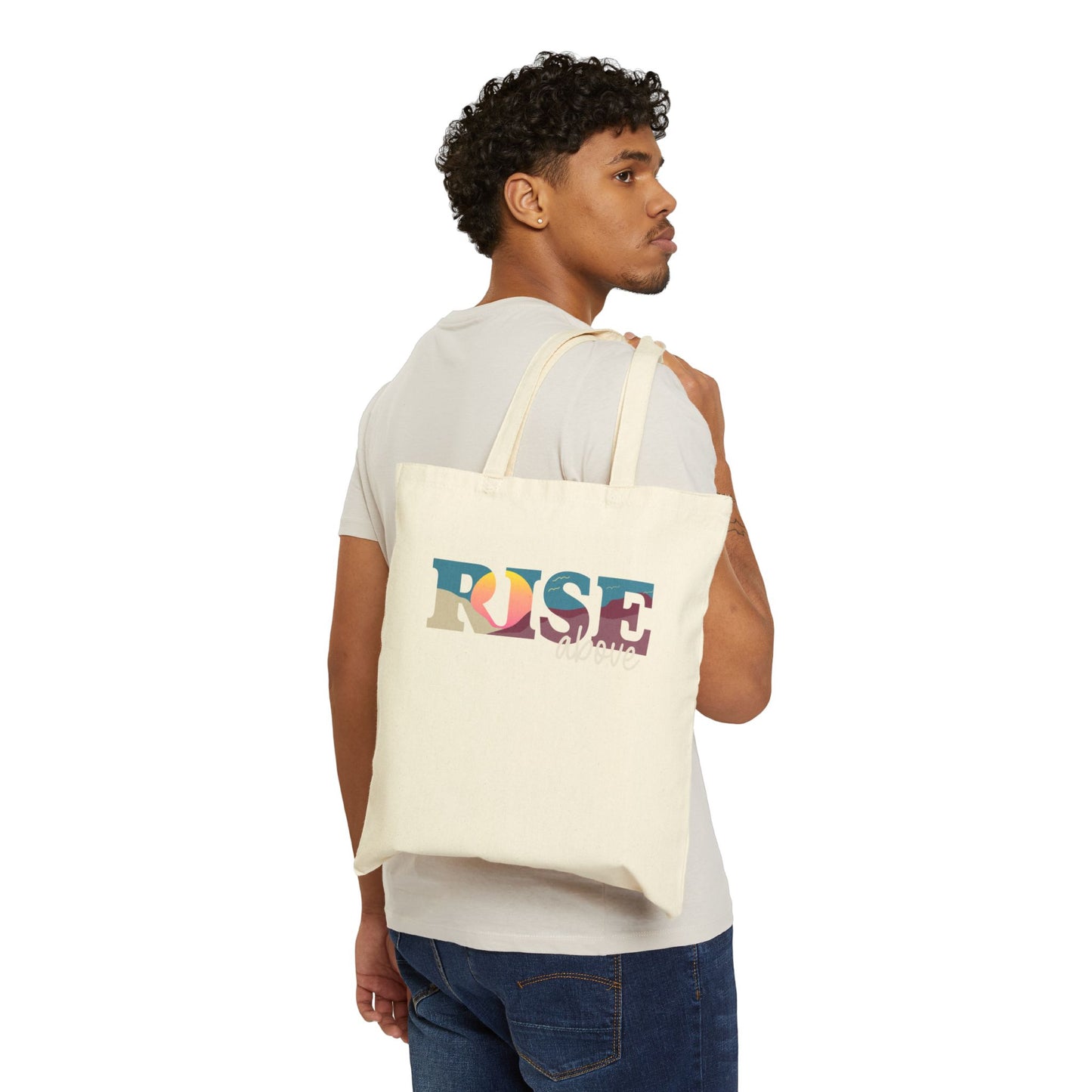 Inspirational Rise Above Cotton Canvas Tote Bag