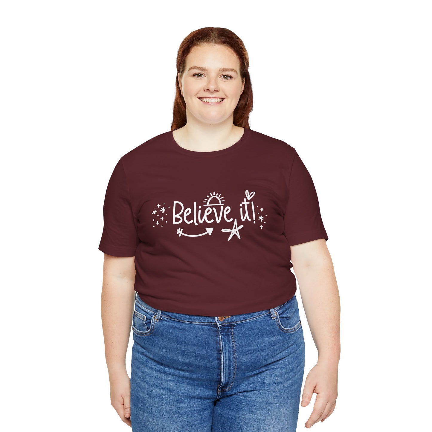 Believe It! Unisex Jersey Tee for Motivation and Positivity